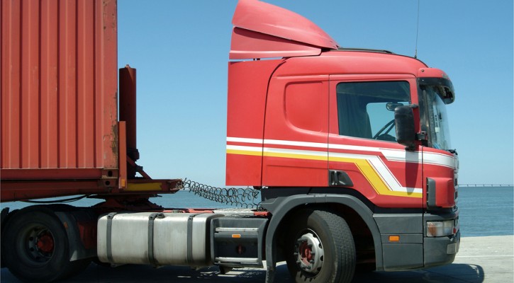 Red Truck With Container