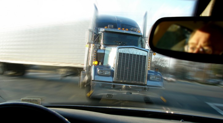 Close Call Crash with a Tractor Trailer Truck