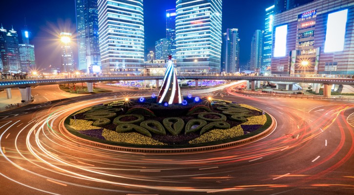 Shanghai Downtown At Night